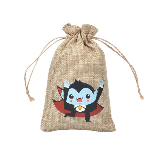 Halloween Glow In The Dark Drawstring Bag Linen Storage Pouch For Candy Jewelry Perfume Trick Or Party Supplies Home Textile