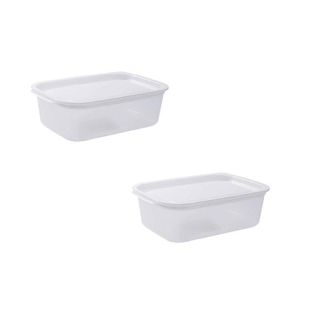 Oleegame 2 Pcs Boîte de Rangement pour Réfrigérateur pour Produits, Compatible Micro-Ondes, Transparente, Boîte de Conservation de la Fraîcheur, Rangement de Cuisine, Pot Scellé, Tri et Rangement des Fruits et Légumes