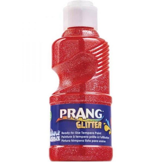 Prang DIXX11771 8 oz Ready to Use Washable Paint, Glitter Red