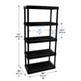 thumbnail image 5 of Ramtuff Black Plastic Shelving System with 5 Storage Levels, 18'‘ x 36’' x 73'', 5 of 5