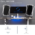 thumbnail image 5 of VIVO Triple 23 to 32 inch LED LCD Computer Monitor Desk Mount VESA Stand Heavy Duty Fully Adjustable Tilt Swivel and Rotation Fits 3 Screens White STAND-V103W, 5 of 5