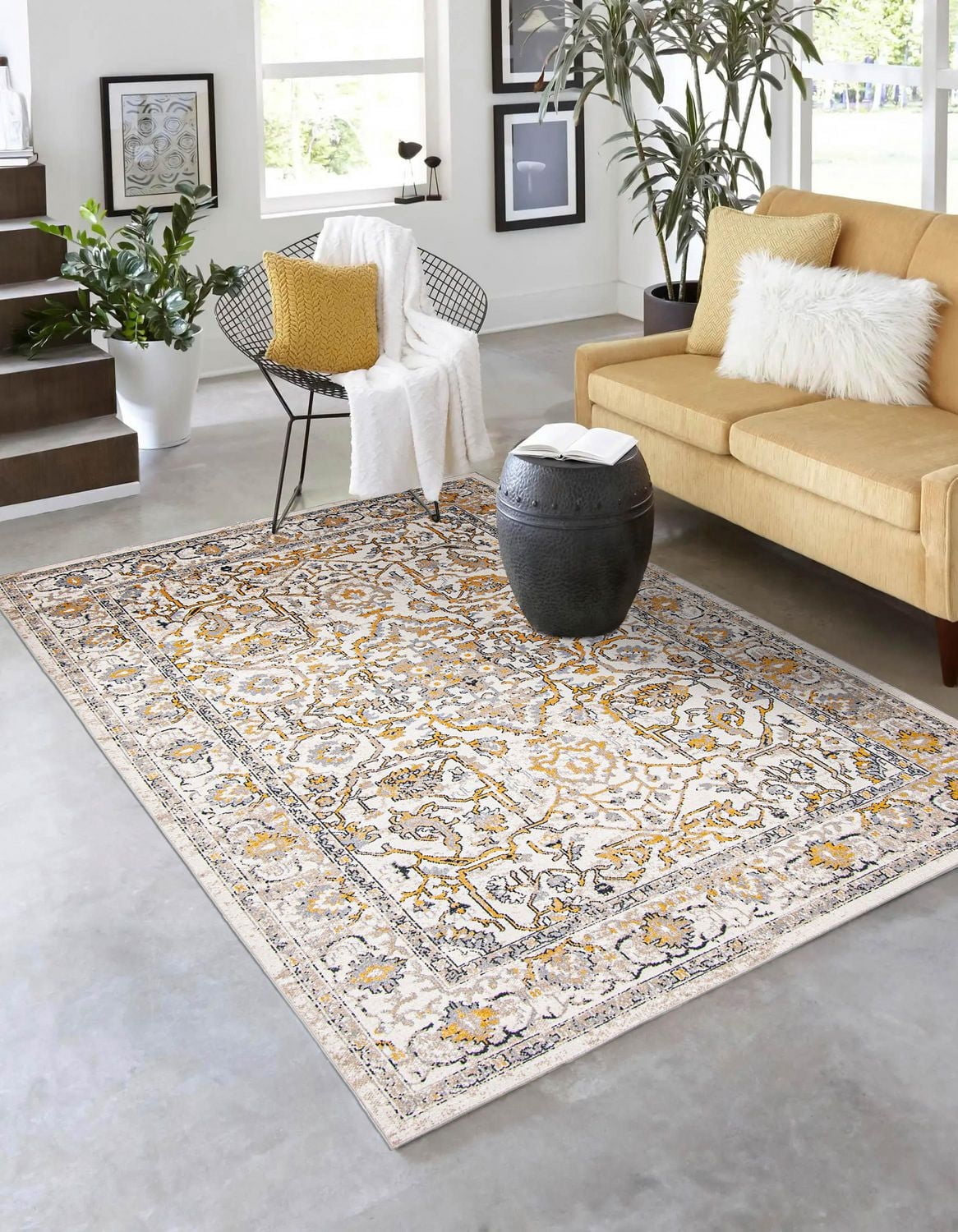 Tapis Lavable ECARPET Oriental pour Chambre, Salon, Chambre d'Enfant