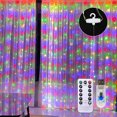 thumbnail image 1 of Amdohai Guirlande Lumineuse de Rideaux Alimentée par USB Décoration d'Éclairage de Rideau pour Rendez-Vous Demande Rassemblement 8 Modes d'Éclairage 118* 118 Po Couleurs Multiples, 1 of 8