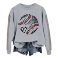 thumbnail image 2 of IMENGL Spring baseball print crew neck hooded sweatshirt long, Gray 2XL, Size M-2XL, 2 of 4