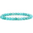 thumbnail image 1 of Bracelet Extensible Unisexe en Perles Rondes de 6 mm avec Pierre Précieuse d'Amazonite Brésilienne Naturelle 7 Pouces, 1 of 5