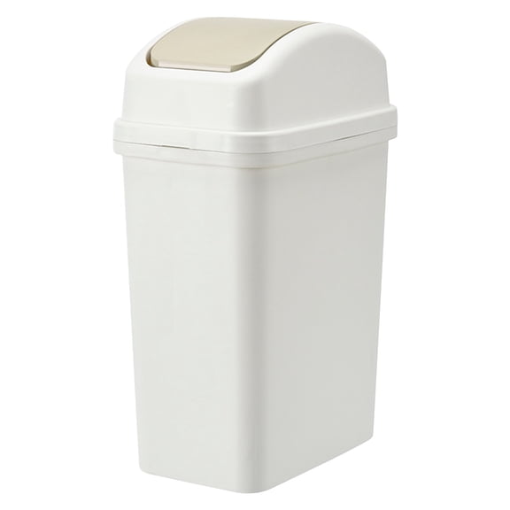 EGNMCR Trash Can Kitchen Trash Can Household Garbage Cans Living Room Kitchen Seam Thickened Shaking Lid Press Large Capacity Plastic Cream Wind With Lid Garbage Cans garbage bin