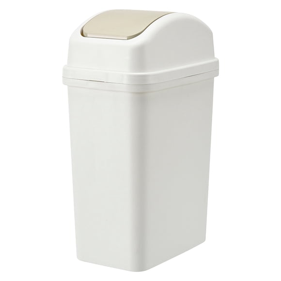 EGNMCR Trash Can Kitchen Trash Can Household Garbage Cans Living Room Kitchen Seam Thickened Shaking Lid Press Large Capacity Plastic Cream Wind With Lid Garbage Cans garbage bin