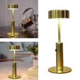 thumbnail image 2 of pitrice Dimmable Table Lamp Bar Decor Battery Desk Bedside Cylindrical Gold, 2 of 7