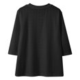 thumbnail image 3 of FAOWME T-Shirt Mode Fille Couleur Unie Col Rond Confortable Noir 4-5 Ans, 3 of 4