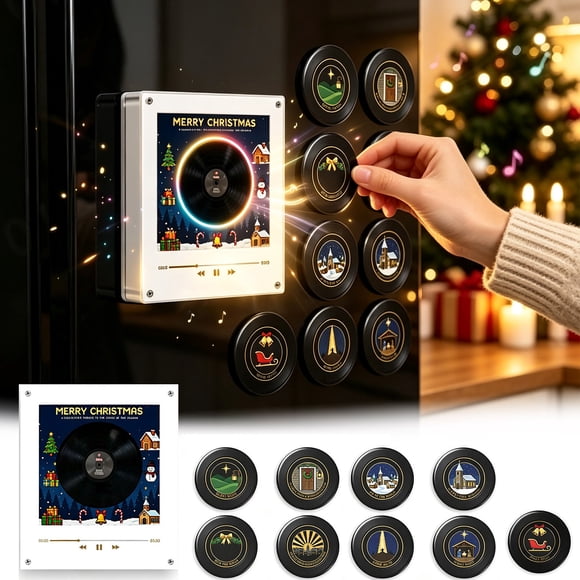 Weloille Christmas Music Fridge Magnets Set 5x4 Inch Holiday Kitchen Decor Gift for Music Lovers for Winter Festival Home Display for Practical Everyday Use