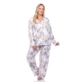 thumbnail image 2 of White Mark Women's Floral Long Sleeve Button-Down Pajama Set, 2 of 6