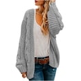 thumbnail image 1 of Simua Womens Oversized Chunky Open Front Cardigan Sweaters Cable Knit Long Sleeve Cardigans Outwear Coats, 1 of 5