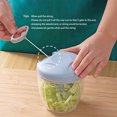 thumbnail image 3 of Manual Garlic Grinder Chopper Meat Cutter, Hand Pull Chop Chopper Manual Food Processor by KAUKKO (Blue-L), 3 of 4