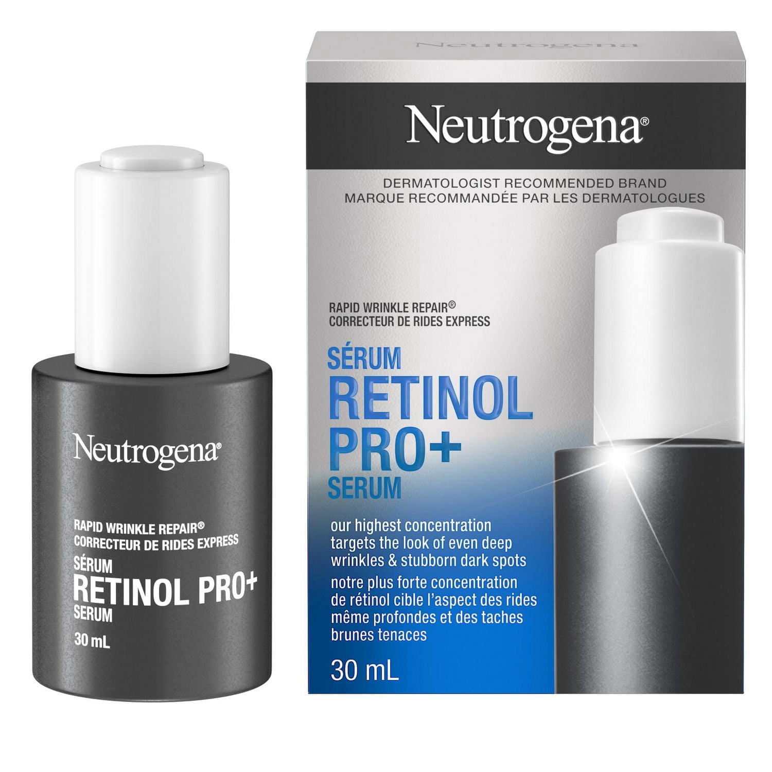Neutrogena Rapid Wrinkle Repair 0.5 % Sérum Rétinol Pro+ - Sérum Visage Anti-Âge - Réparation Rapide des Rides et des Taches Brunes