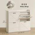 thumbnail image 3 of HOMCOM 4 Flip Drawer Shoe Cabinet, Slim Shoe Storage Cabinet, White Oak, 3 of 10