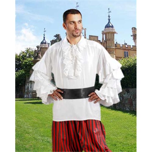 The Pirate Dressing C1084 Henry Morgan Chemise - Blanc - Très Grand