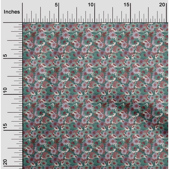 oneOone Cotton Poplin Green Fabric Florals Sewing Craft Projects Fabric Prints By Yard 56 Inch Wide-2X3