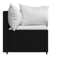 thumbnail image 3 of vidaXL Garden Corner Sofas with Cushions 2 pcs Black Poly Rattan, 3 of 5
