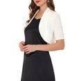 thumbnail image 4 of INSPIRE CHIC Boléro à Manches Courtes pour Femme, Ouvert à l'Avant, Cardigan Court, Blanc, m, 4 of 7