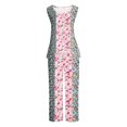 thumbnail image 4 of Mikilon Ensemble Stylé pour Femmes 2 Pcs Décontracté Ample Débardeur Imprimé Pantalon Long Sans Manches Col Rond Haut/chemise Ensemble Rose-A m, 4 of 5