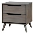 thumbnail image 1 of Allora 2-Drawer Mid-Century Solid Wood/Wood Veneer/MDF Nightstand in Gray, 1 of 5