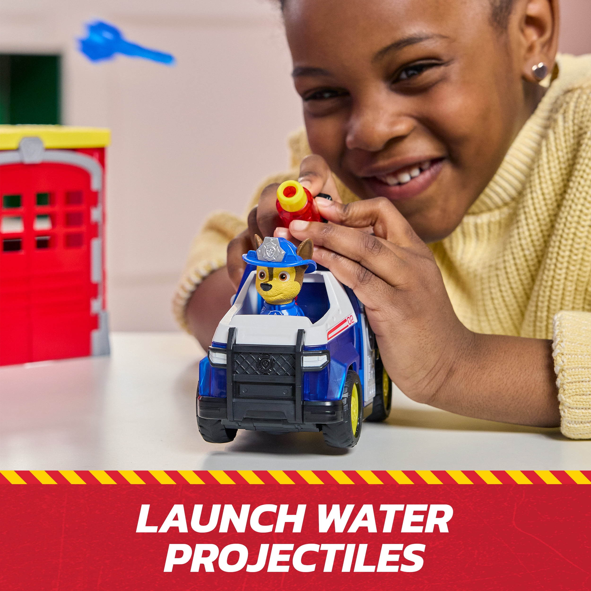 PAW Patrol Pat' Patrouille Mission pompiers, Caserne de pompiers deluxe avec effets sonores et lumineux, 2 véhicules et figurines, jouets pour garçons et filles à partir de 3 ans