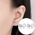 thumbnail image 2 of Small Earring Set for Women, Silver Cubic Zirconia Earrings Set Butterfly Earings for Womens Festival Earrings, Tiny Flower Heart Butterfly Stud Earring Hypoallergenic Diamond Stud Earring Set, 2 of 6