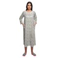 thumbnail image 4 of Moomaya Chemise de Nuit Boutonnée en Coton Imprimé pour Femmes, Robe de Nuit d'Allaitement, 4 of 5