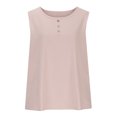 thumbnail image 4 of Dealovy Débardeurs Grande Taille pour Femmes Coton Lin Col Rond T-Shirts d'Été Blouses Sans Manches Amples Unies, 4 of 6
