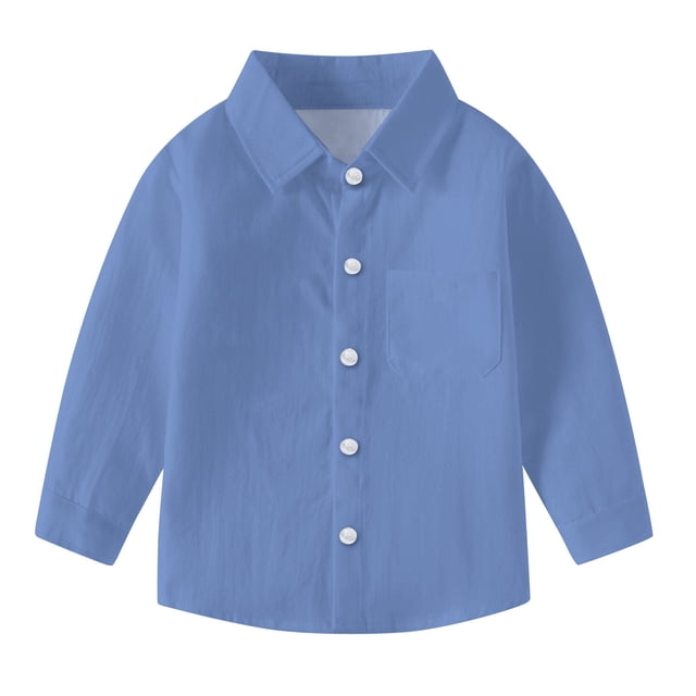 vdgthytj Toddler Baby Boys Girls Button down Shirts Kids Collared Long Sleeve Uniform Dress Shirt Tops Spring Fall Clothes