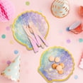 thumbnail image 4 of Fasiaou 10 Pack 9 Inch Exquisite Shell Shaped Paper Dinner Plates, Colorful Disposable Party Tableware for Sea Theme Birthday,C, 4 of 6