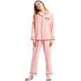 thumbnail image 2 of Women‘s Large Size Long-sleeved Pajamas Soft Cotton Solid Color Home Service Two-piece Set L-4XL, 2 of 6