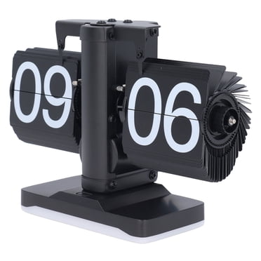 Horloge de Bureau à Clapet, Horloge Rétro Numérique à Clapet avec Éclairage d'Ambiance, Horloge Mécanique à Piles à Fusion, Modèle 24 Heures, Décorations pour la Maison et le Bureau, Silencieuse