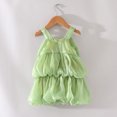 thumbnail image 3 of B91xZ Robes pour Filles Été Coton Décontracté Robe Tournoyante, Vert 12-18 Mois, 3 of 5