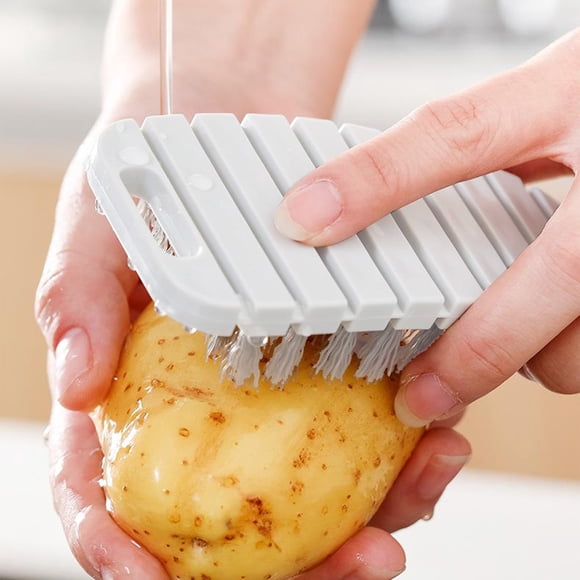 Bzdzmqm Brosse pour Fruits et Légumes Brosse pour Fruits Outils de Nettoyage pour Légumes Brosse de Nettoyage Multifonctionnelle Poils Souples Tampons à Récurer pour Pommes de Terre Produits de Nettoyage Ménagers Plastique