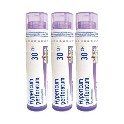 Boiron Hypericum Perforatum 30CH – Homeopathic Medicine, Box of 3 Tubes (4g Each, Approx. 80 Pellets per Tube)