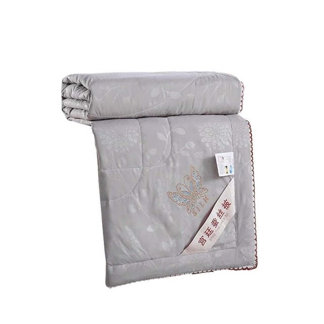 Dalazy Couette Portable Couleur Unie Réutilisable Imprimée Respirante Chaude Accessoires de Literie Brossés Gris