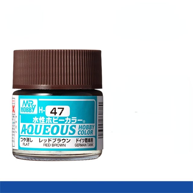 Mr. Hobby Aqueous H47 Flat Reddish Brown Acrylic Paint 10ml for Scale Models & Miniatures