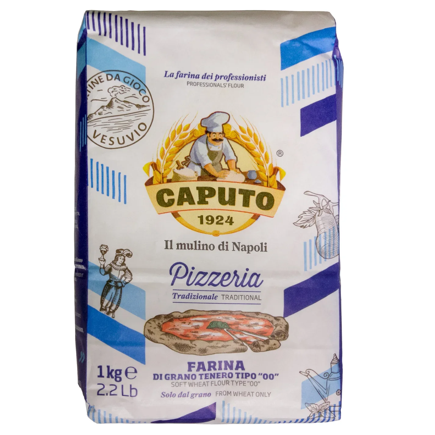 Antimo Caputo Pizzeria 00 Flour (Blue), 2.2 lb – All Natural, Non