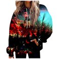 thumbnail image 2 of MesaSe Halloween Femmes de la Mode Quotidienne Polyvalent Décontracté Sweat à Manches Longues Imprimé Top Sweat-Shirt, 2 of 5