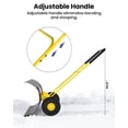 thumbnail image 1 of Efficient Snow Removal – Heavy Duty 36-Inch Steel Snow Shovel with All-Terrain Wheels, Adjustable Multi-Angle Blade & Ergonomic 5-Height Handle – Driveways, Sidewalks, Yards – Yellow, Large Double Rod, 1 of 8