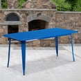 thumbnail image 2 of Bowery Hill Metal Blue Dining Table Rectangular Indoor Outdoor 31.5" x 63", 2 of 9