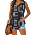 thumbnail image 2 of EQWLJWE Camisoles pour Femmes Camisoles Femmes Mode Tendance Femmes Été Sans Manches Col en V Chandail Imprimé Blouse Décontractée Hauts, 2 of 6