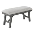 thumbnail image 1 of Rustic Gray Wood Linen Upholstered Dining Bench Seats up to 2, 1 of 2