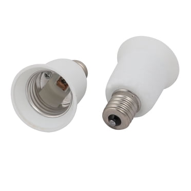 Unique Bargains 2pcs E17 to E27 Extender Adapter Converter Lamp Bulb Socket Holder White