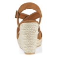 thumbnail image 3 of BLISSFUL STEP Women's Shoes Crisscross Ankle Strap Espadrille Wedge Sandals Brown 6, 3 of 8
