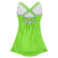 thumbnail image 4 of Bigersell Maillots de Bain une-Pièce à Jupe pour Femmes, Maillot de Bain Portefeuille à Nouer devant, Robe de Bain Tendance 2025 Nouvelle à Volants, Style SW-48, Vert-A, TG, 4 of 9