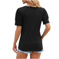 thumbnail image 4 of asjyhkr T-Shirts pour Femmes Col Rond Manches Courtes à Revers Hauts d'Été Mode 2025 Chic T-Shirts Basiques, 4 of 4