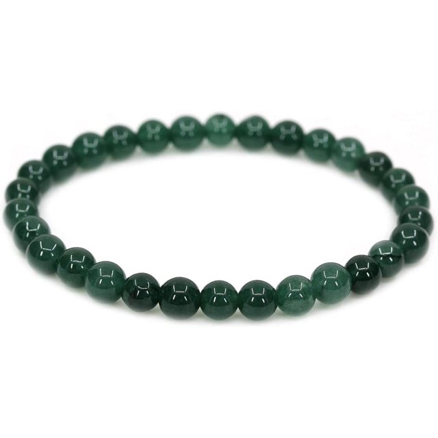 Bracelet Extensible Unisexe en Perles Rondes de 6 mm en Jade de Granit Naturel