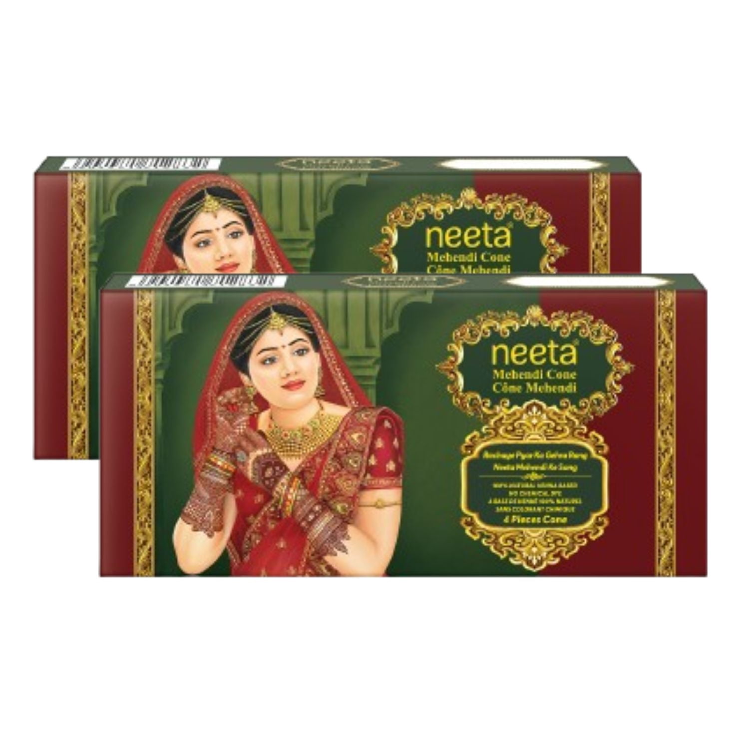 Neeta 8 Pack Ready to Use Henna Paste for Hair, Reddish Brown